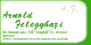 arnold felegyhazi business card